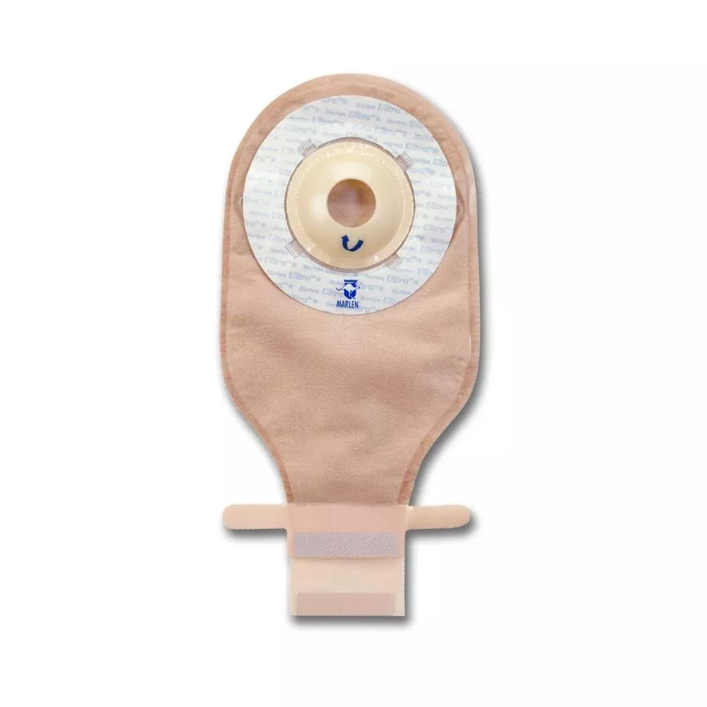 Marlen Ultralite 1-Piece Drainable Pouch W/Deep Convex Barrier, Pre-Cut 7/8In Opening, Opaque